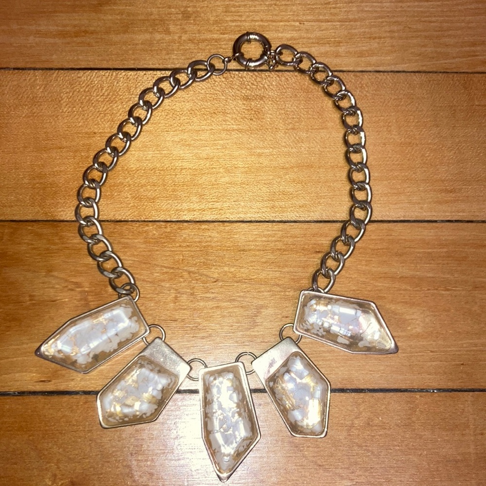 Gold and beige statement necklace